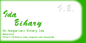 ida bihary business card